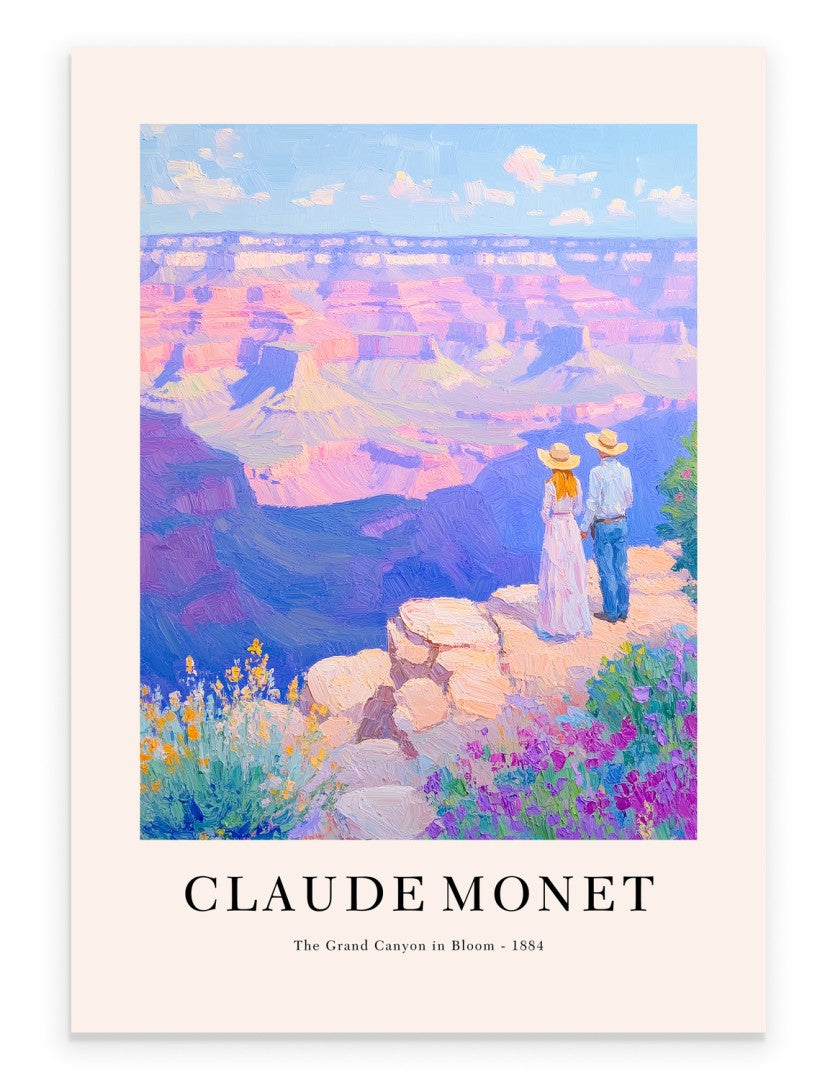 Monet inspired Grand Canyon couple art print in impressionist style